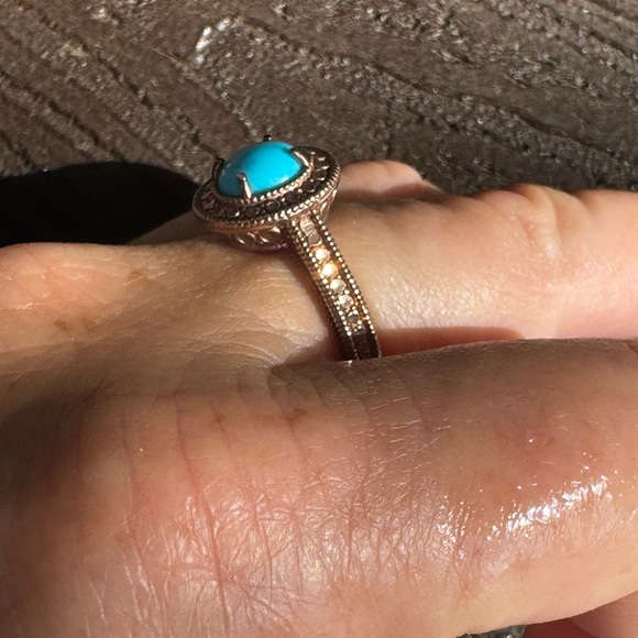 Turquoise and Pave Bronze Colored Ring - Picture 8 of 8